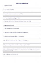 English Worksheet: Questions for debates