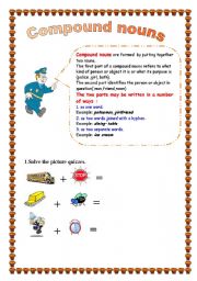 English Worksheet: Compound nouns