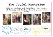 English worksheet: The Rosary- Joyful Mysteries