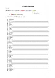 English worksheet: Future with will