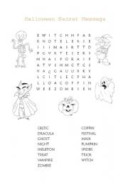 English Worksheet: halloween wordsearch