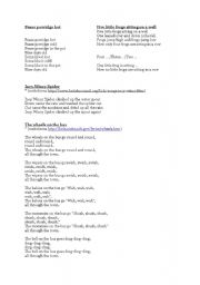 English worksheet: songs