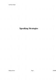 Speaking Strategies