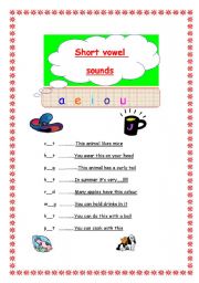 English worksheet: Short vowel sound