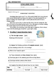 English Worksheet: ENGLISH  TEST 