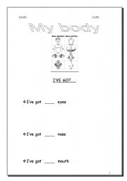 English Worksheet: Ive got...