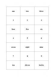 English worksheet: memory of numbers