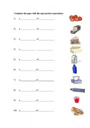 English Worksheet: Expressions of Quantity