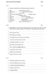 English Worksheet: Present Simple exercise