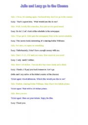 English Worksheet: Julie and Lucy go to the Cinema