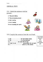 English worksheet: GENERAL TEST