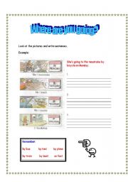 English Worksheet: Where are you going?