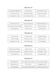 English Worksheet: What time is it? - Bingo