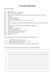 English Worksheet: Do you have any pizza dought?