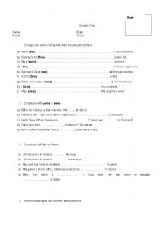 English Worksheet: Present perfect test