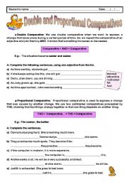 English Worksheet: Double and Proportional Comparatives