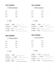 English Worksheet: NUMBERS