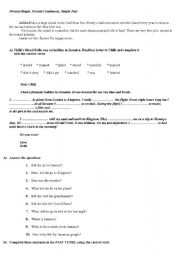 English worksheet: simple present,present continuous,simple past