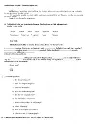 English Worksheet: simple present,present continuous,simple past