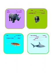 English worksheet: Animals - insert the missing words