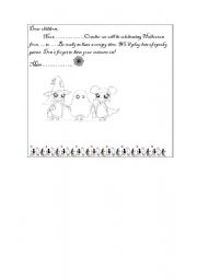 English worksheet: Halloween invitation card