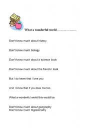 English worksheet: what a beautiful world