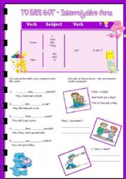 English Worksheet: To Have Got