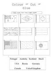 English Worksheet: Flags, countries and nationalities