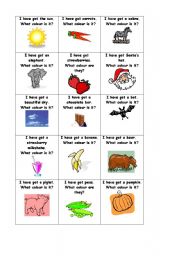 English Worksheet: Lets talk about colours