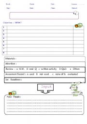 English worksheet: lesson plan 