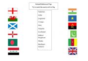 English Worksheet: Flags and countries.
