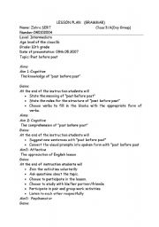 English Worksheet: past perfect tense