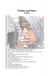 English Worksheet: Dialogue: Fatima and Saret/ 3 pages