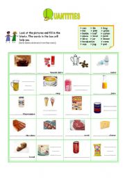 English Worksheet: Quantities