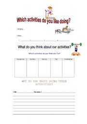 English Worksheet: Activities