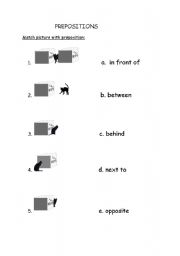 English worksheet: Prepositions - matching exercise