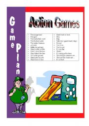 English Worksheet: Action Games - vocabulary