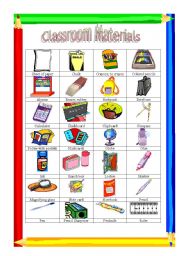 English Worksheet: Classroom materials