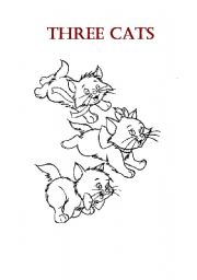 English Worksheet: Three cats