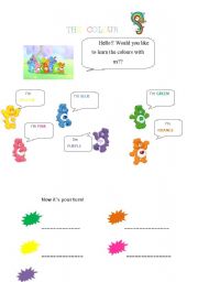 English Worksheet: LEARN THE COLOURS WITH THE CARE BEARS
