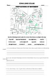 English Worksheet: preposition of movement