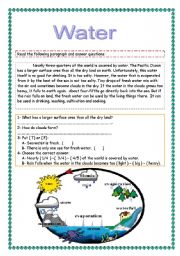 English Worksheet: water