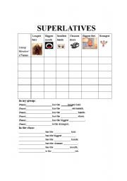 English Worksheet: Superlatives: Class Survey