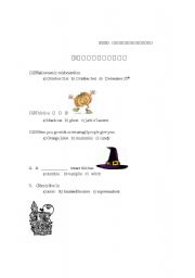 English worksheet: Easy Halloween Worksheet