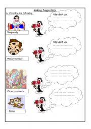 English Worksheet: making suggestions