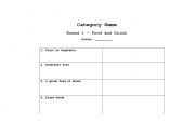 English worksheet: Category game