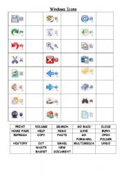 English Worksheet: computer icons