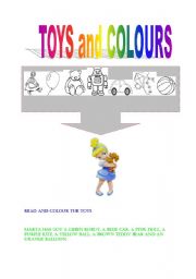 English Worksheet: TOYS AND COLOURS
