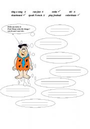 English Worksheet: can - cant