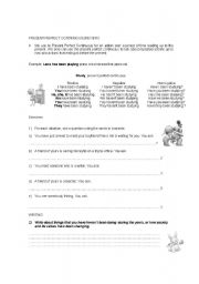English worksheet: PRESENT PERFECT CONTINUOUS